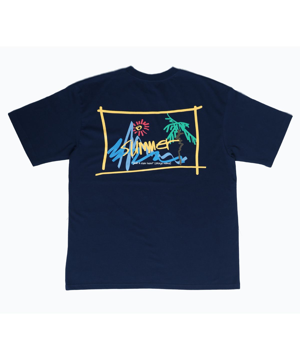 스테이지 네임(STAGE NAME) STG 섬머 오버핏 반팔_다크 네이비
