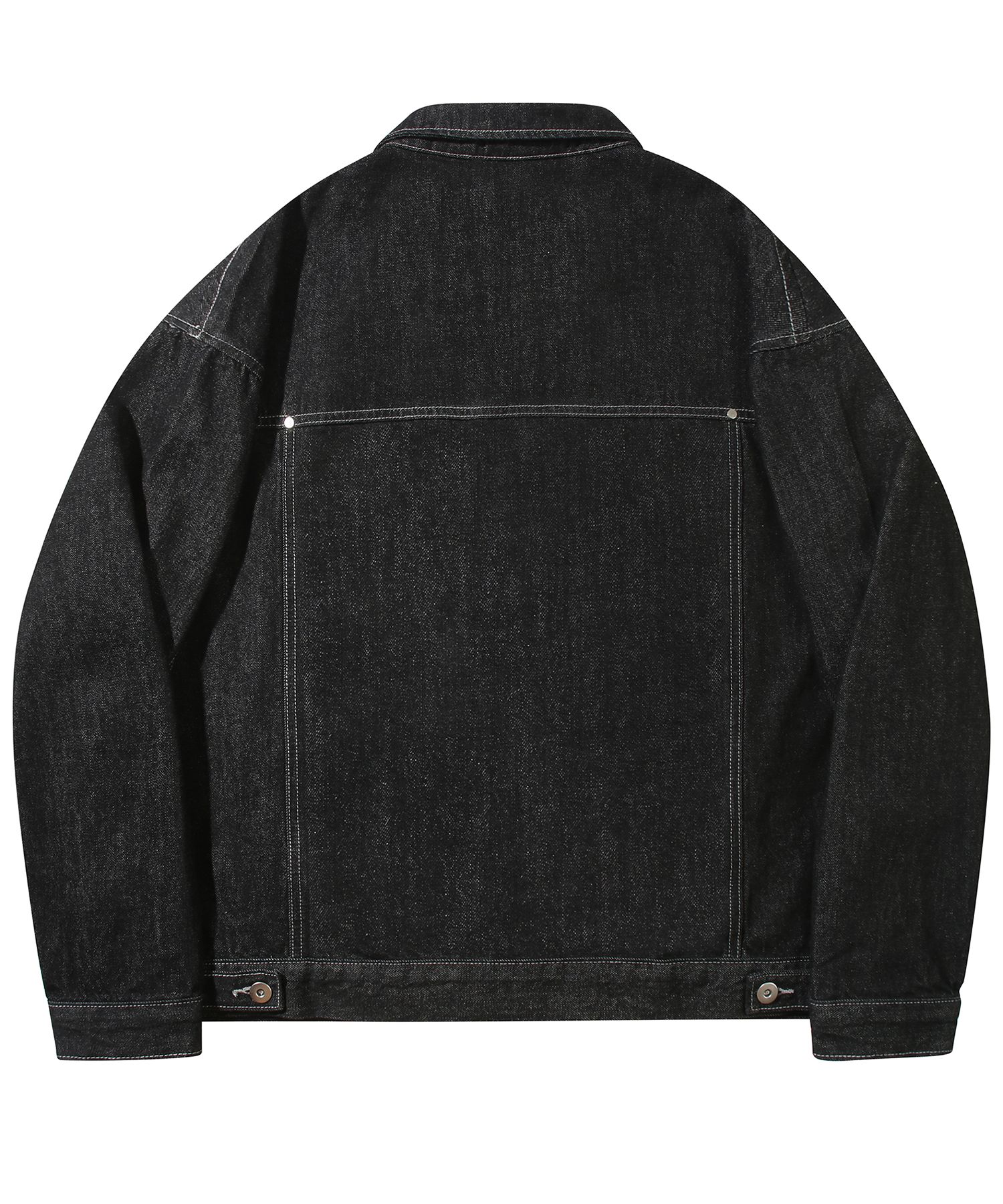 MUSINSA公式 | TRILLION WASHED STITCH DENIM JACKET_BLACK