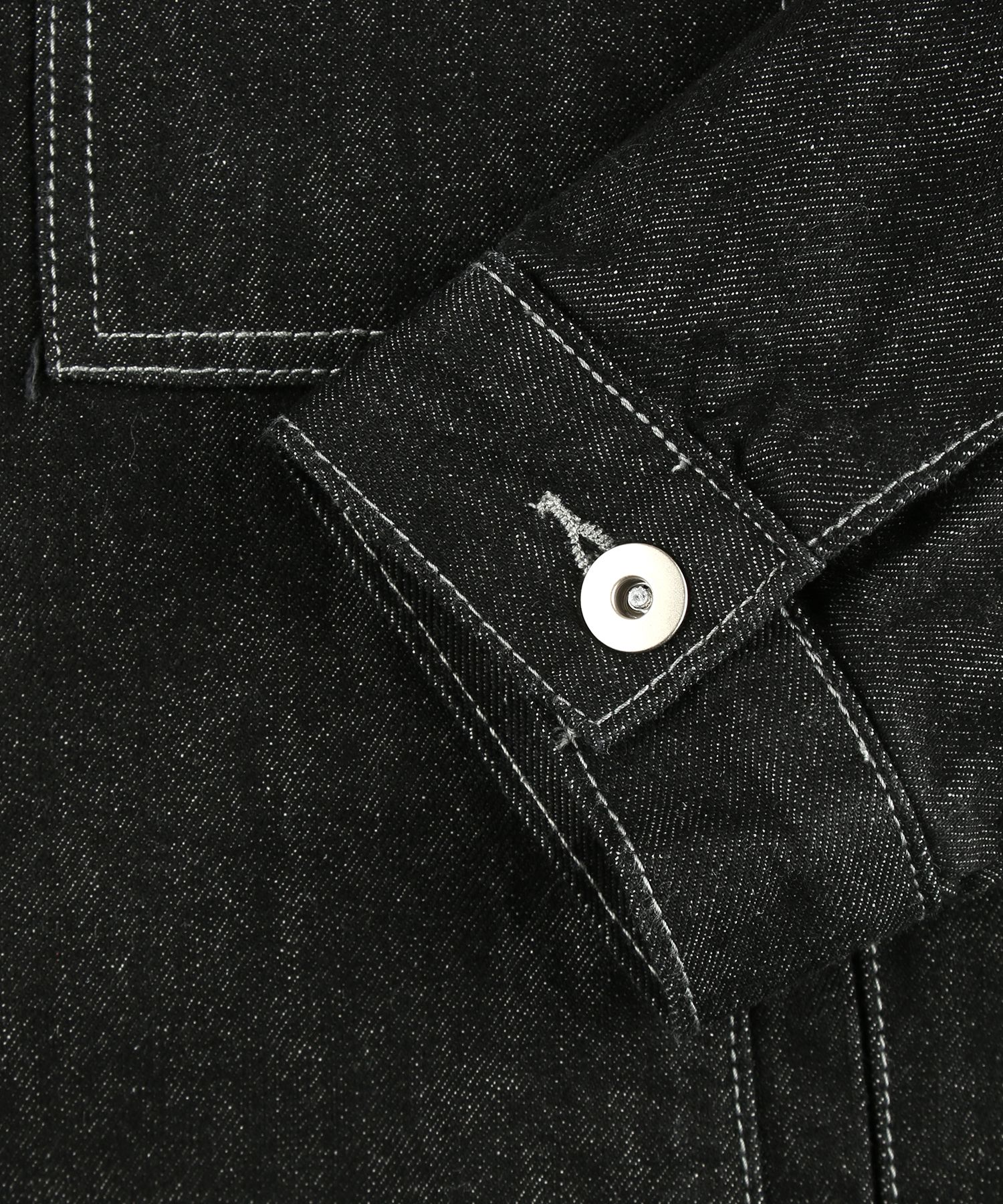 MUSINSA公式 | TRILLION WASHED STITCH DENIM JACKET_BLACK