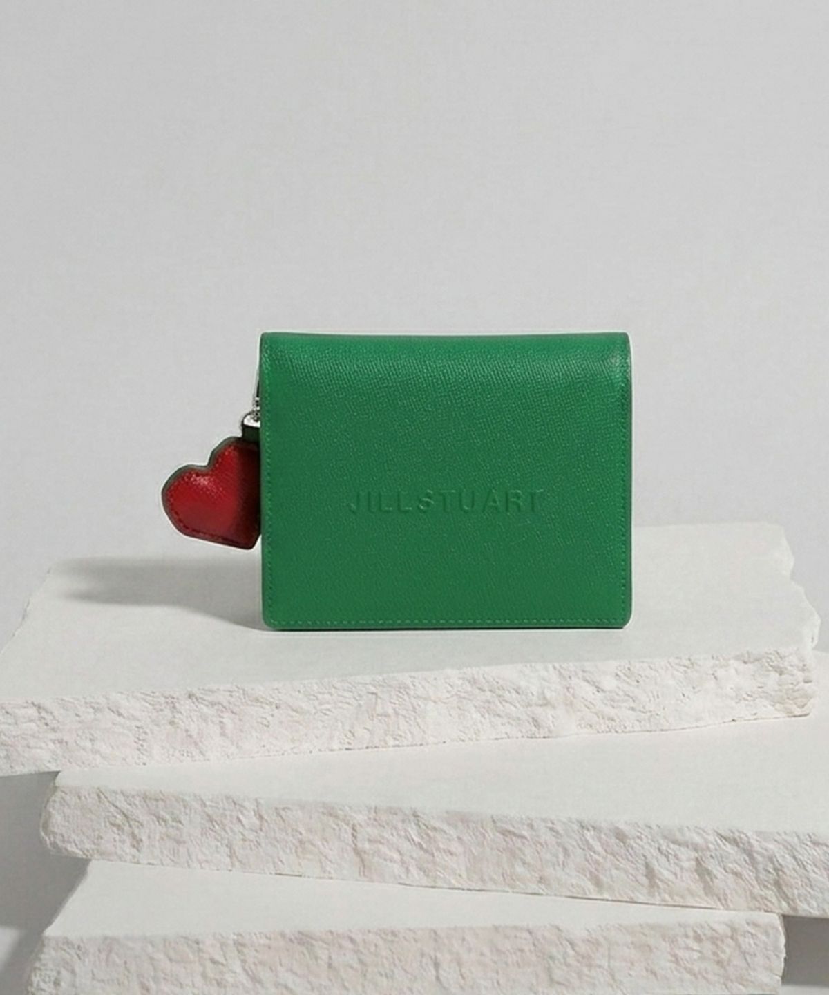 질스튜어트액세서리(JILLSTUART ACC) [PAPER] 로고 포인트 소가죽 2단 반지갑 2color