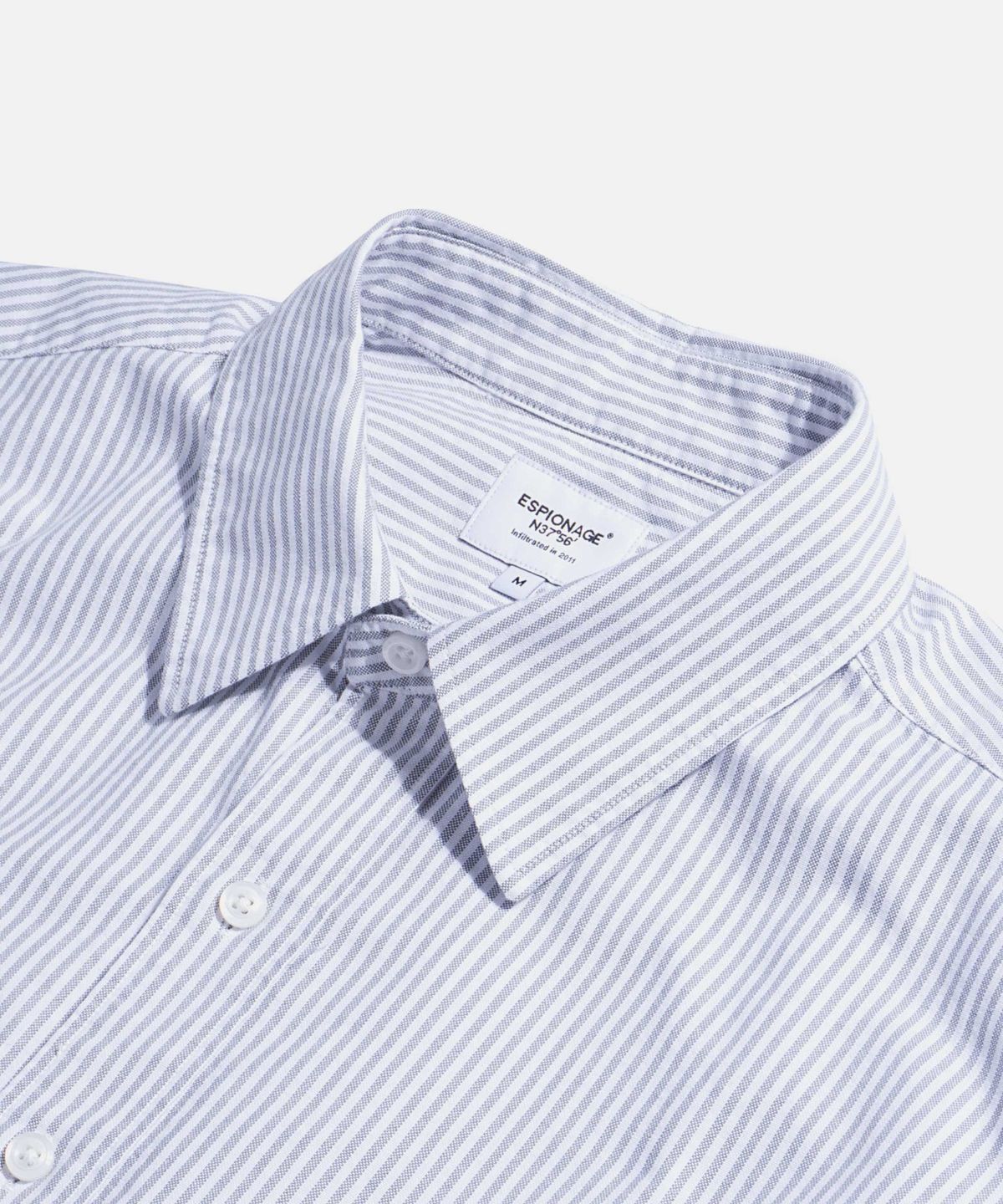 에스피오나지(ESPIONAGE) Oxford Over Shirt Grey Stripe