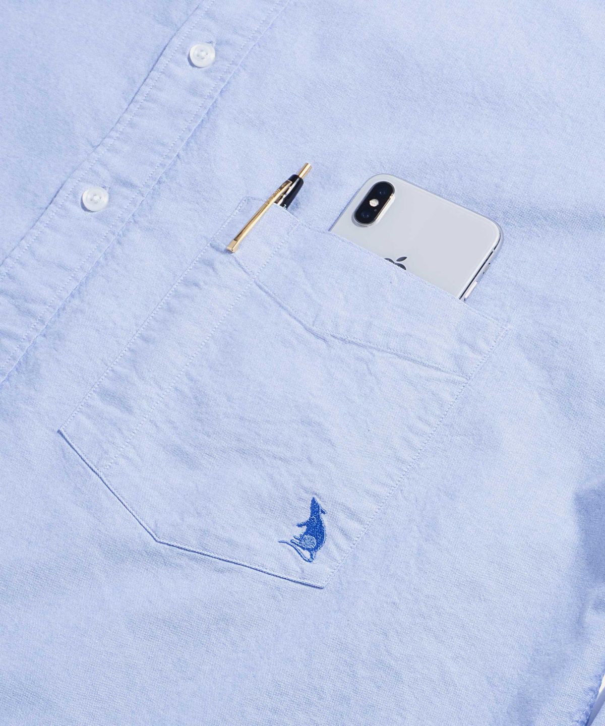 에스피오나지(ESPIONAGE) Oxford Over Shirt Blue