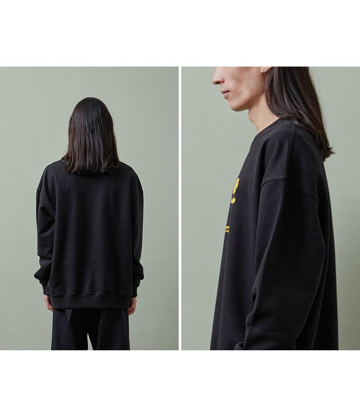 261이유아이(261EUI) YELLOW COSMOS SWEATSHIRT BLACK