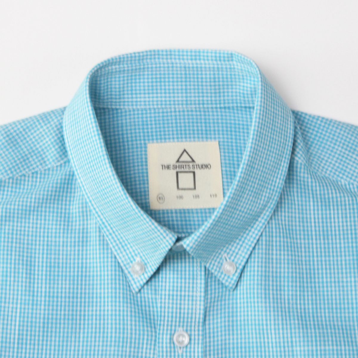더셔츠스튜디오(THE SHIRTS STUDIO) 아쿠아 블루 스몰체크 버튼다운 남방