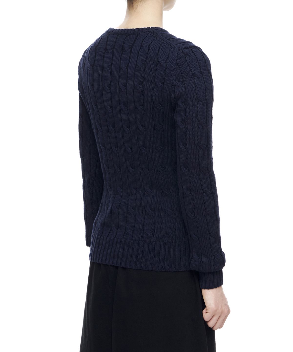 폴로 랄프 로렌(POLO RALPH LAUREN) W 슬림 핏 케이블니트 스웨터 - 네이비