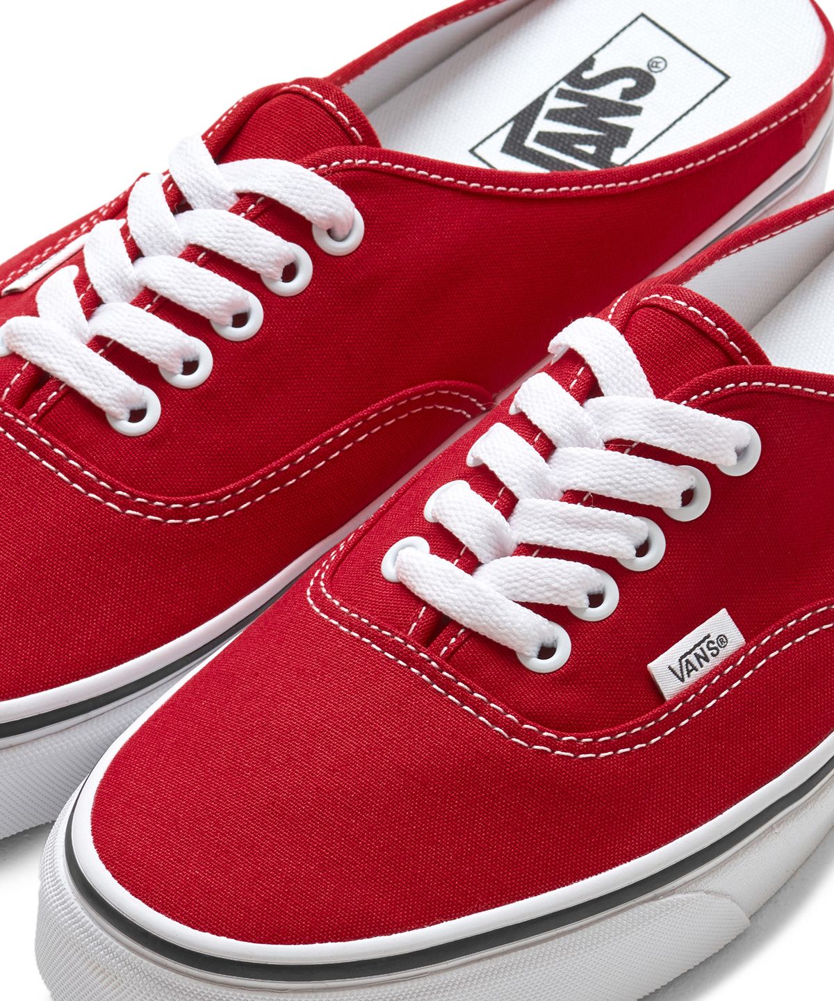 반스(VANS) 어센틱 뮬 - 레이싱 레드:트루 화이트 / VN0A54F7JV61