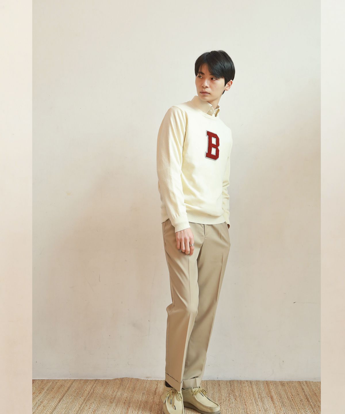 벨리프(BELLIEF) Wool soft two tuck adjust pants (Beige)