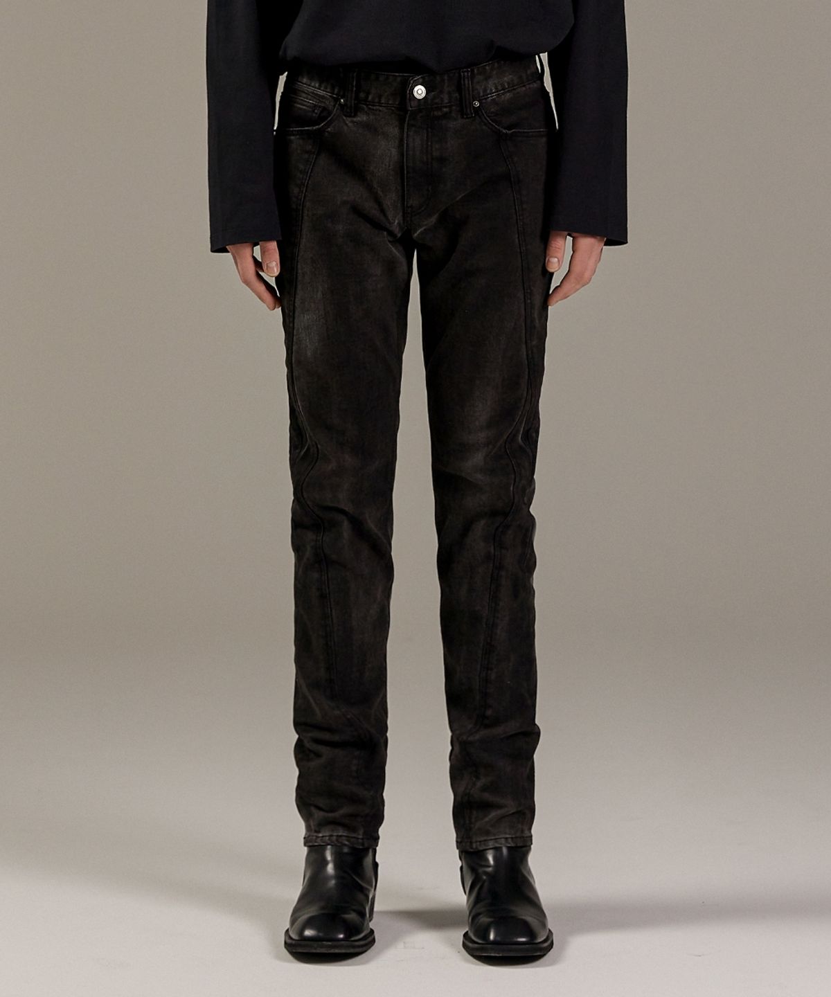 메종미네드(MAISON MINED) OPT TURNING DENIM PANTS BLACK