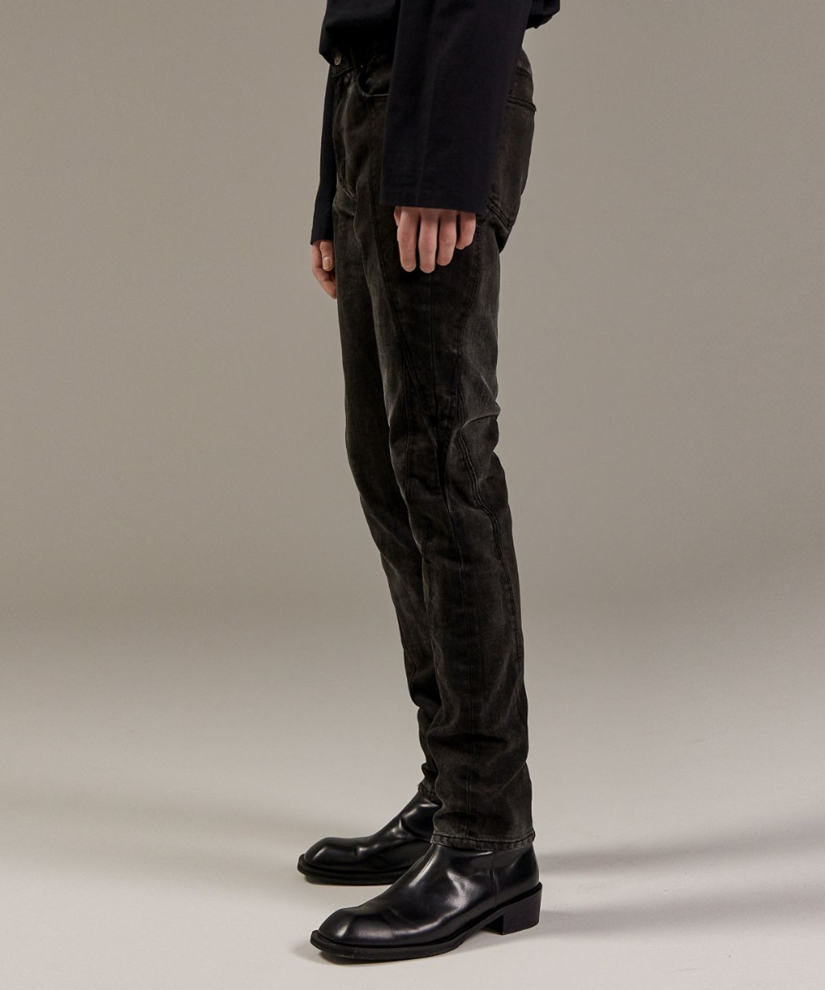 메종미네드(MAISON MINED) OPT TURNING DENIM PANTS BLACK