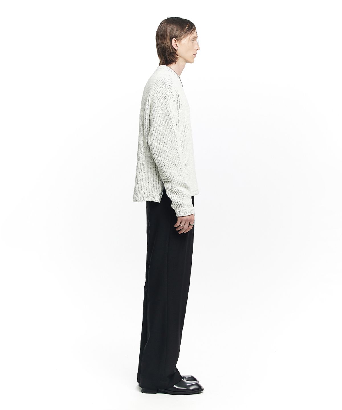 메종미네드(MAISON MINED) SAINT TWO TUCK WIDE PANTS BLACK