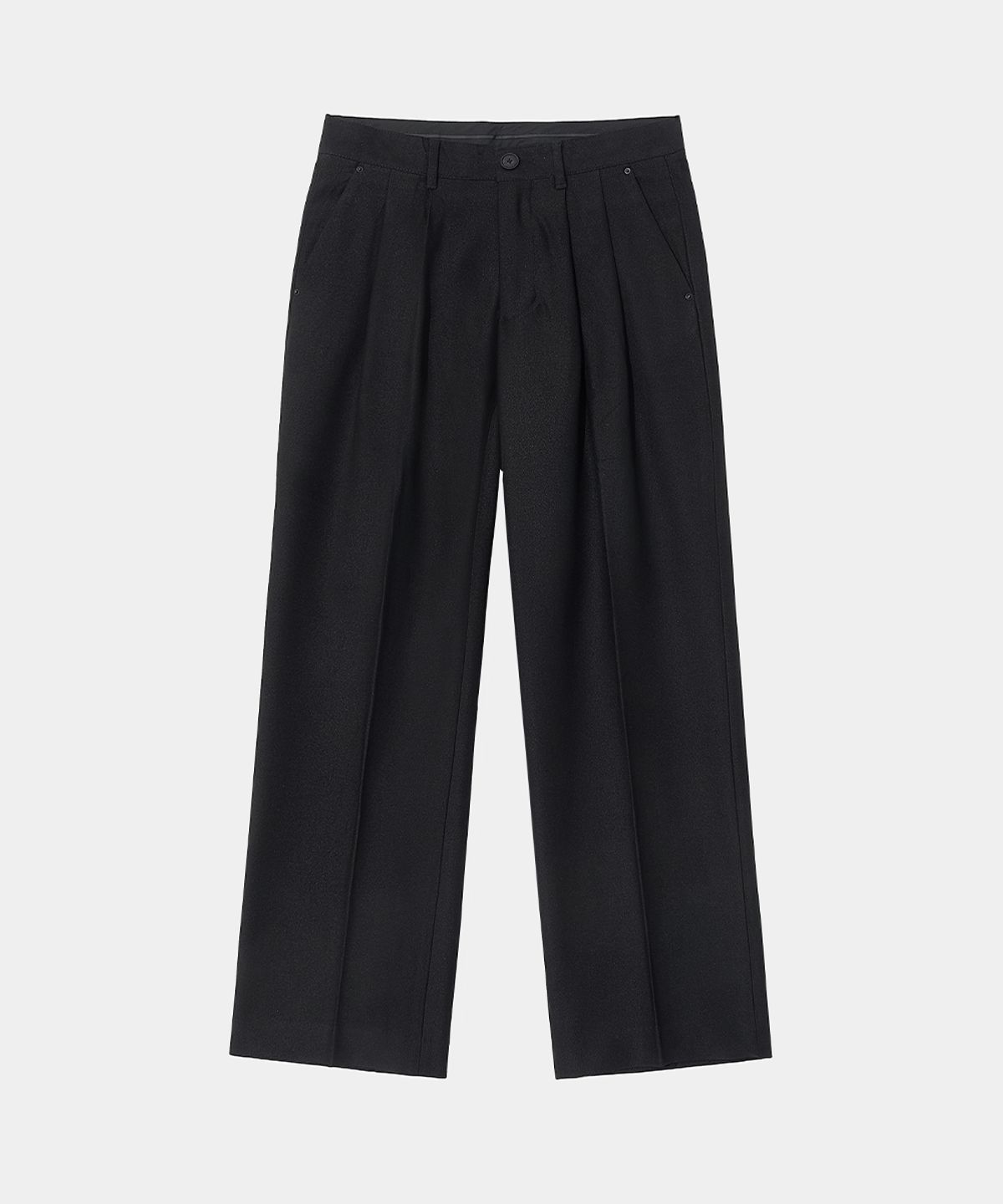 메종미네드(MAISON MINED) SAINT TWO TUCK WIDE PANTS BLACK