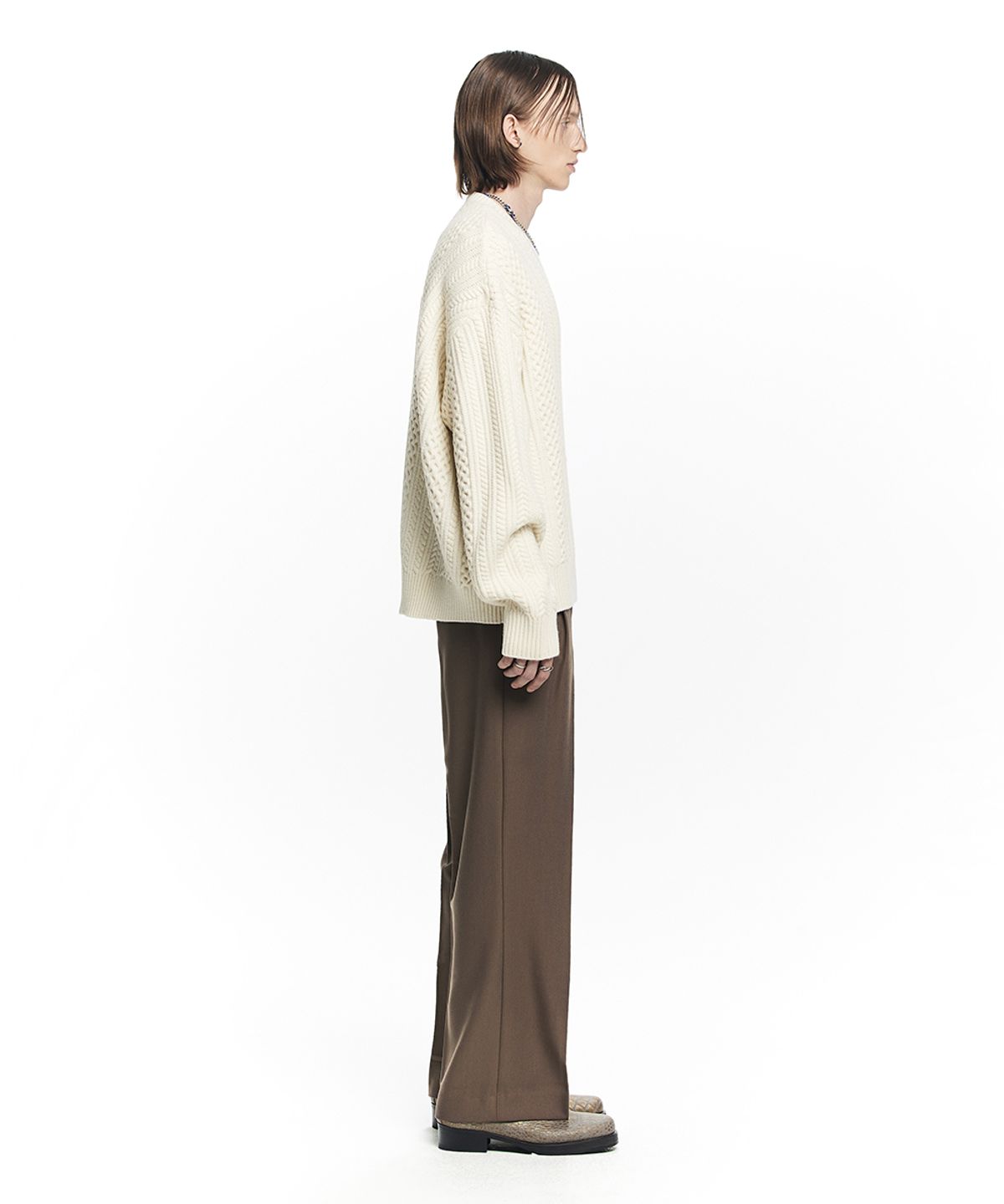 메종미네드(MAISON MINED) SAINT TWO TUCK WIDE PANTS BLACK