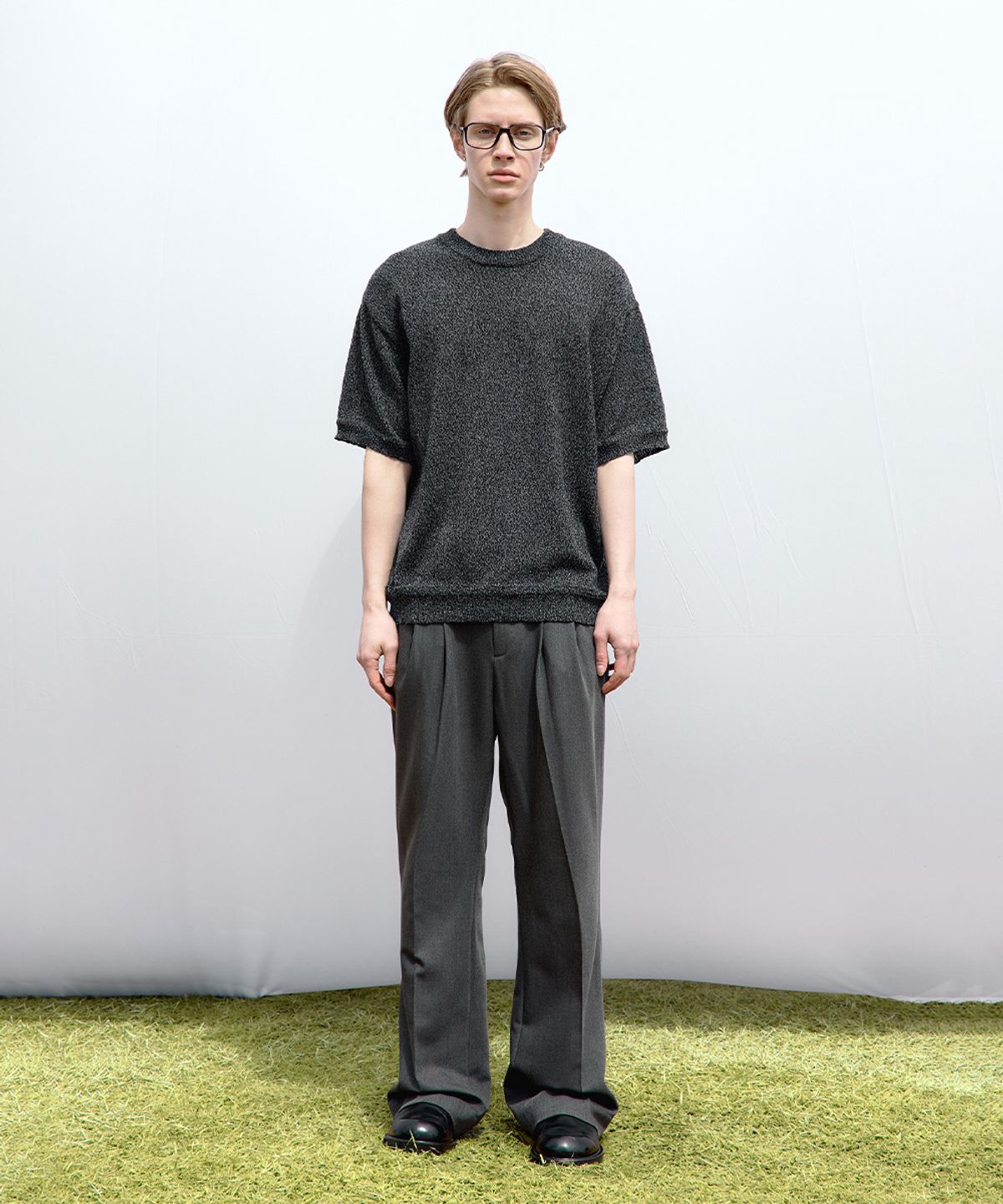 메종미네드(MAISON MINED) SAINT TWO TUCK WIDE PANTS BLACK