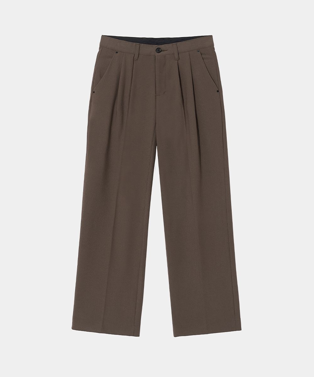 MUSINSA | MAISON MINED SAINT TWO TUCK WIDE PANTS BROWN
