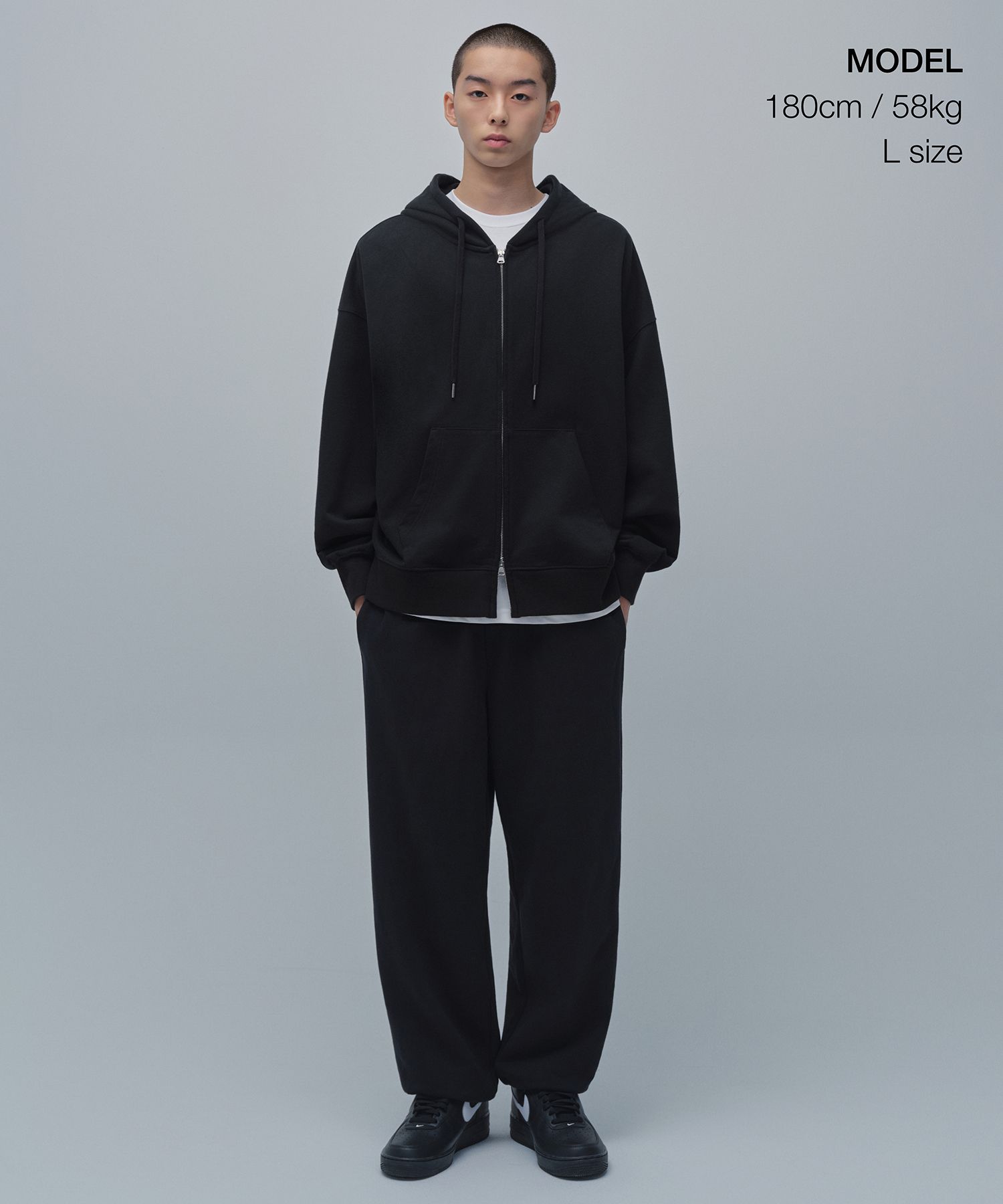 MUSINSA公式 | MUSINSA STANDARD ワイドスウェットパンツ[ブラック]