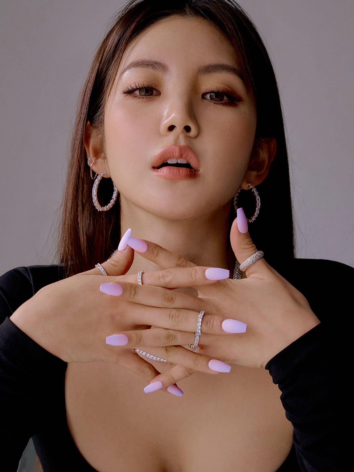 마씨에르(MACIER) 바게트 원터치 귀걸이 (실버)