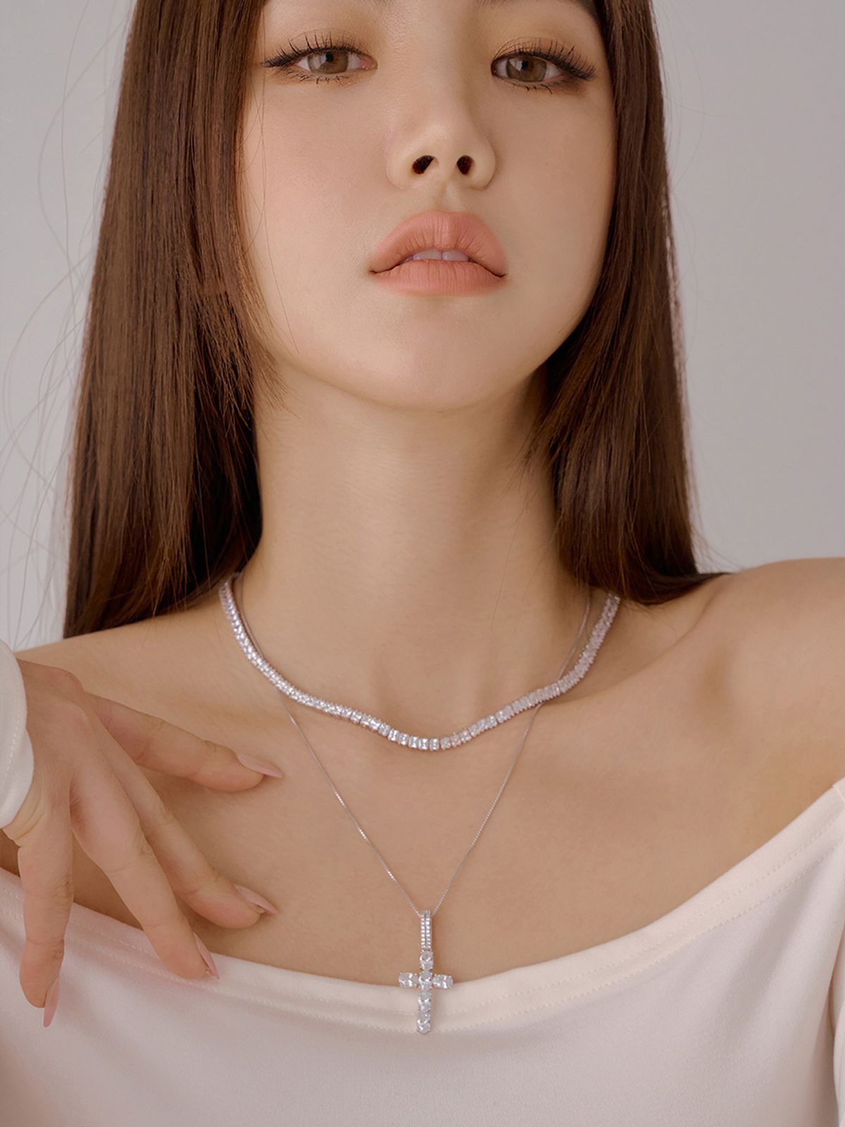 마씨에르(MACIER) 디케 십자가 목걸이 (실버)