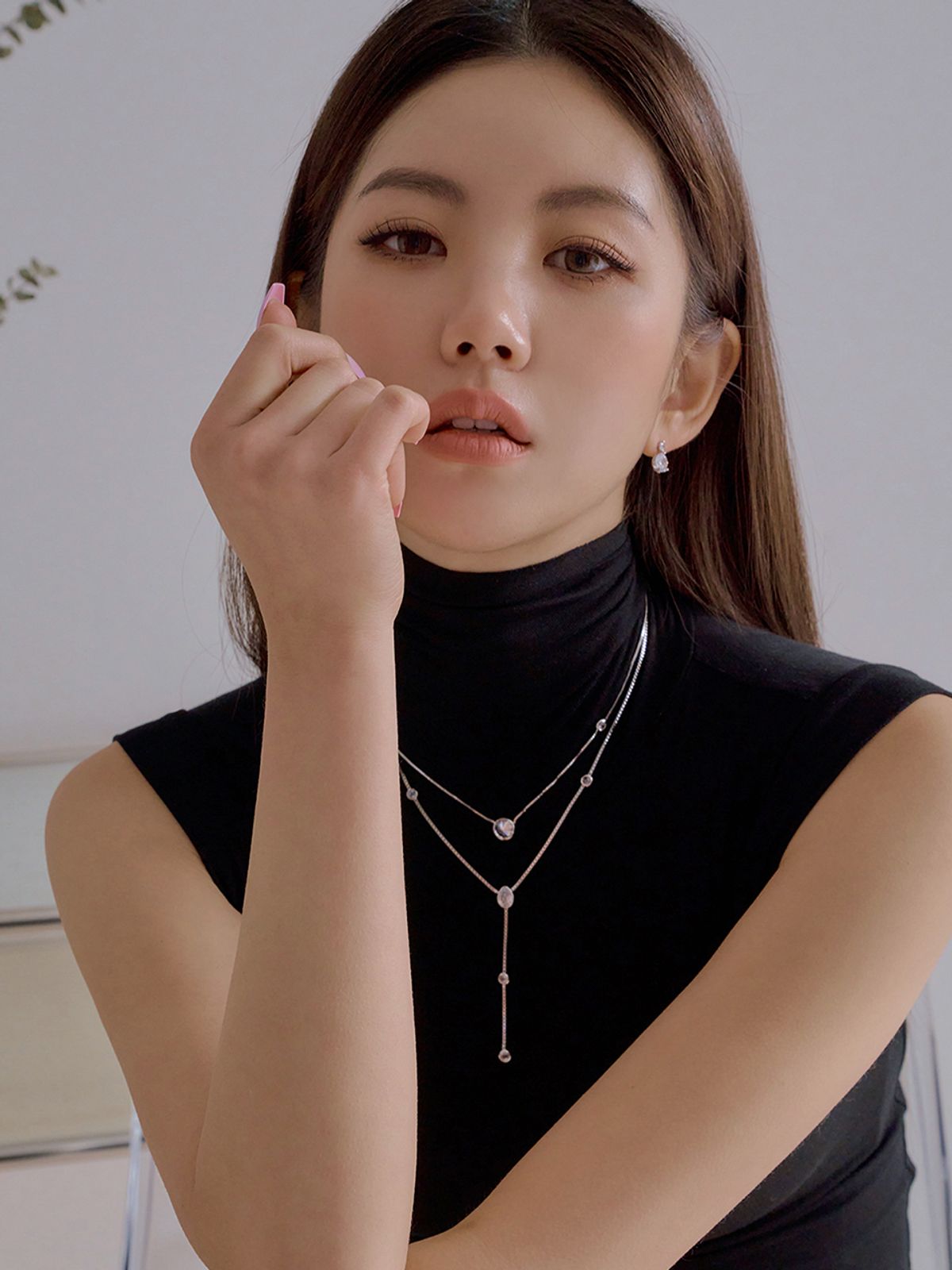마씨에르(MACIER) 써클 플래팅 목걸이 (실버)