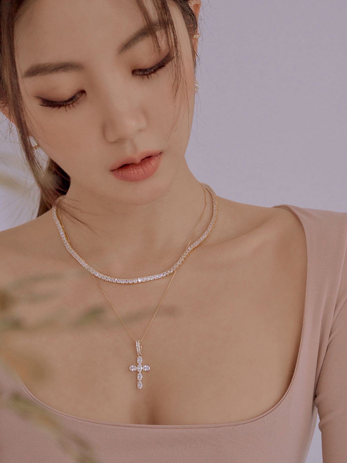 마씨에르(MACIER) 파에톤 테니스 목걸이 (골드)