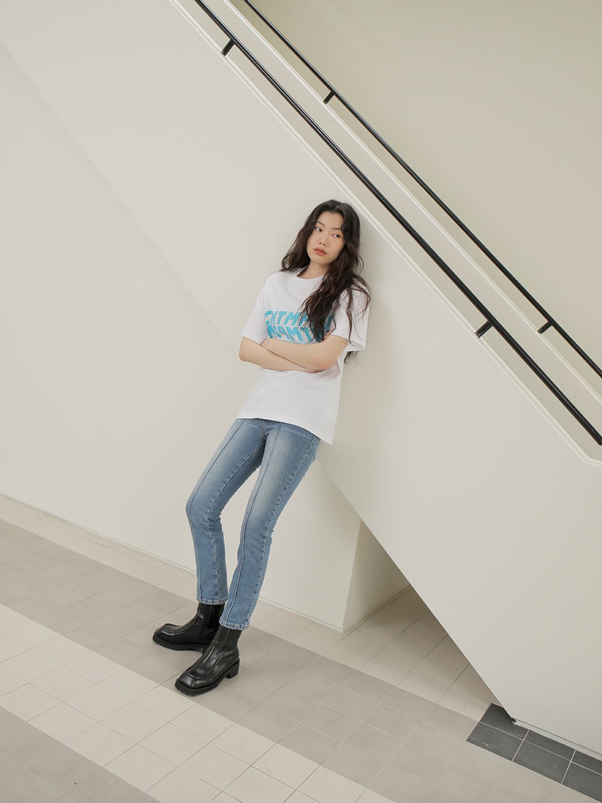 느와(NOIR) Line Denim Pants