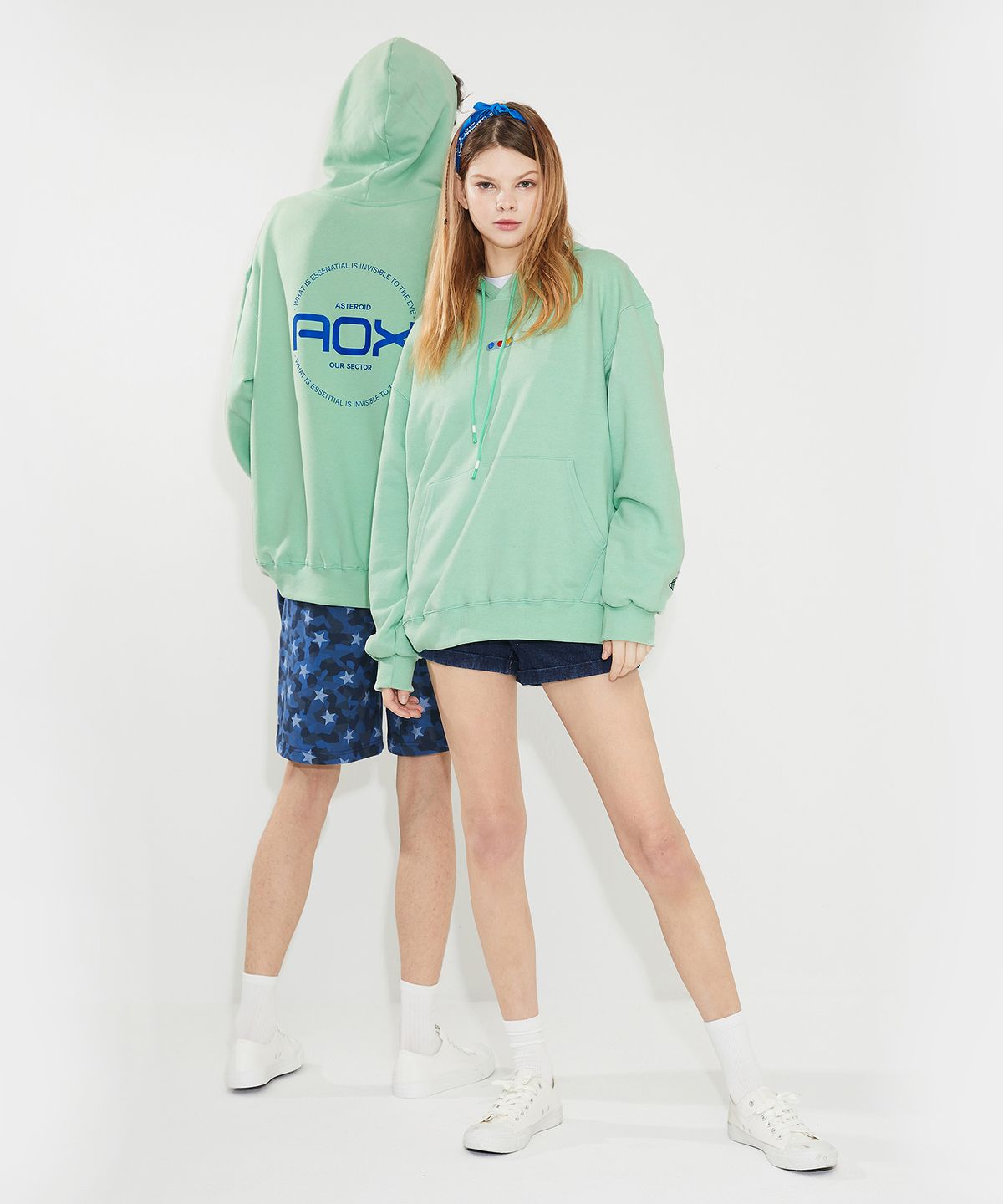 에이오엑스(AOX) Joy Stick Hoodie(Oversize fit) Mint