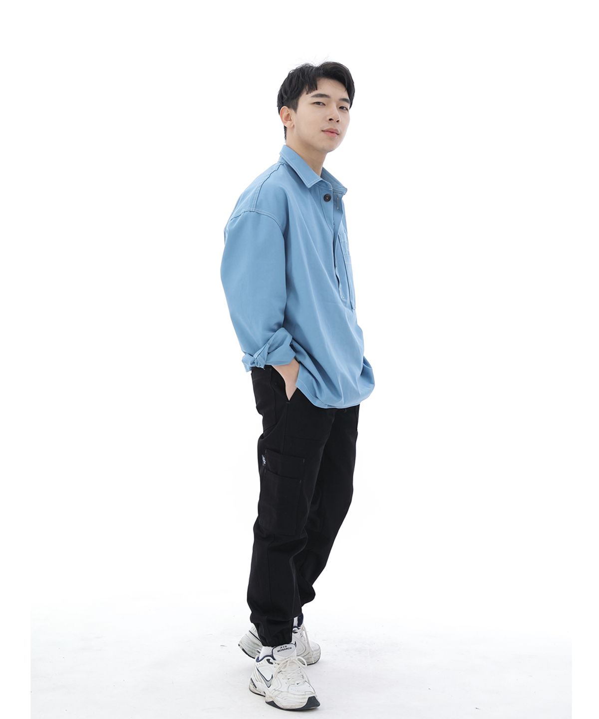 세인트크루(SAINTCREW) 스트레이트 투레이어 카고조거 팬츠 ST2-309CJ 블랙