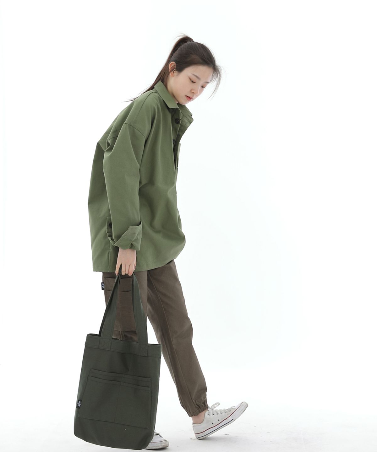 세인트크루(SAINTCREW) 프리스타일 라이프 바텍 에코백  FL-100 카키