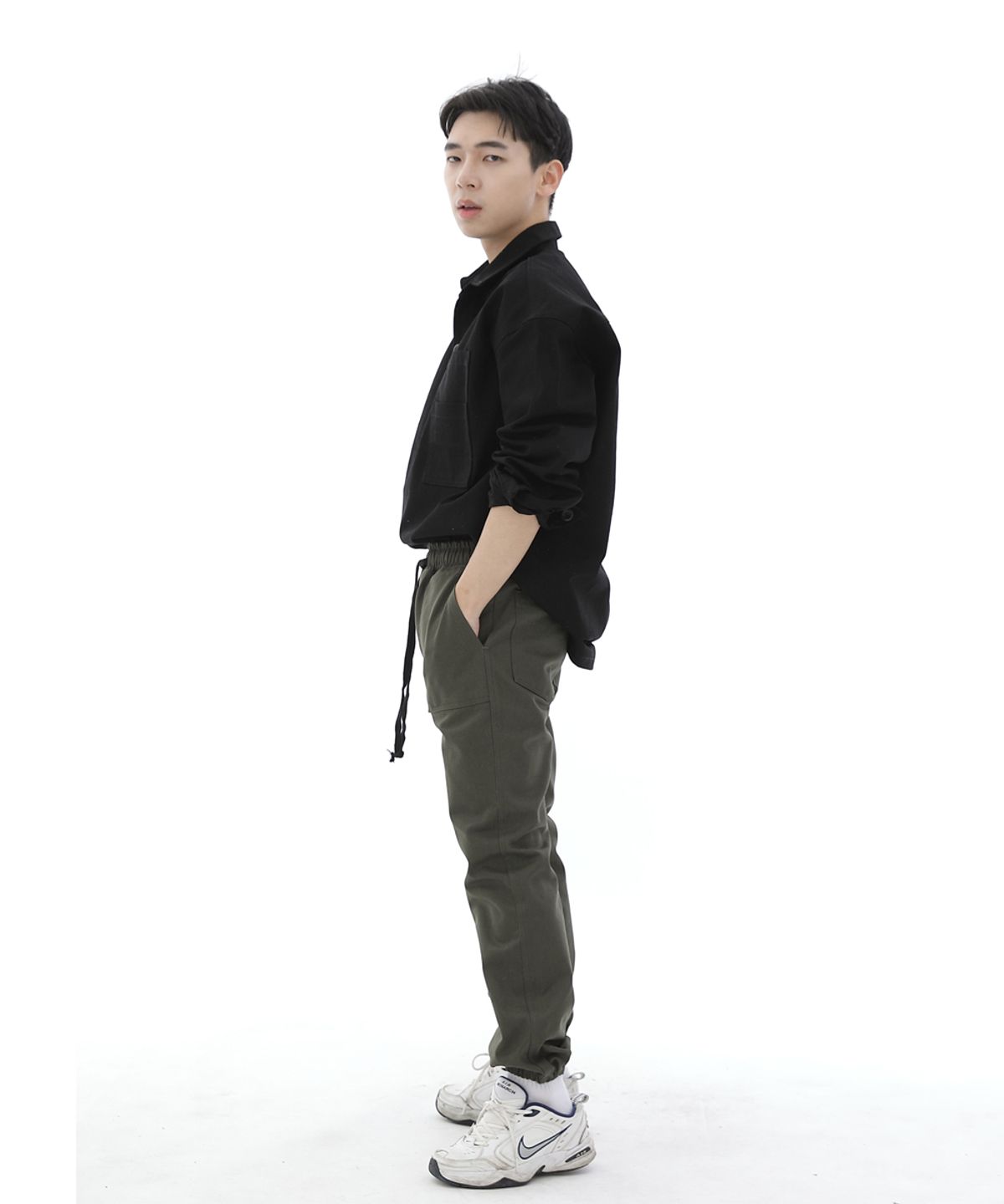 세인트크루(SAINTCREW) 투레이어 바텍포켓 버튼 풀오버셔츠 2L-403PS 블랙