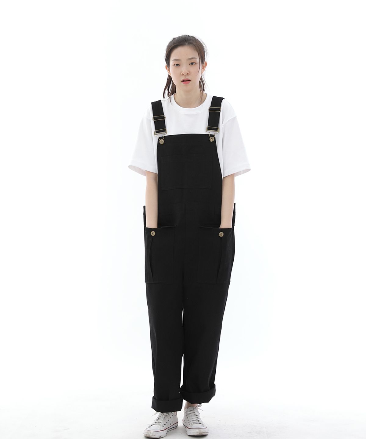 세인트크루(SAINTCREW) 데크 와이드빕 카고포켓 오버롤 WCP-601 블랙