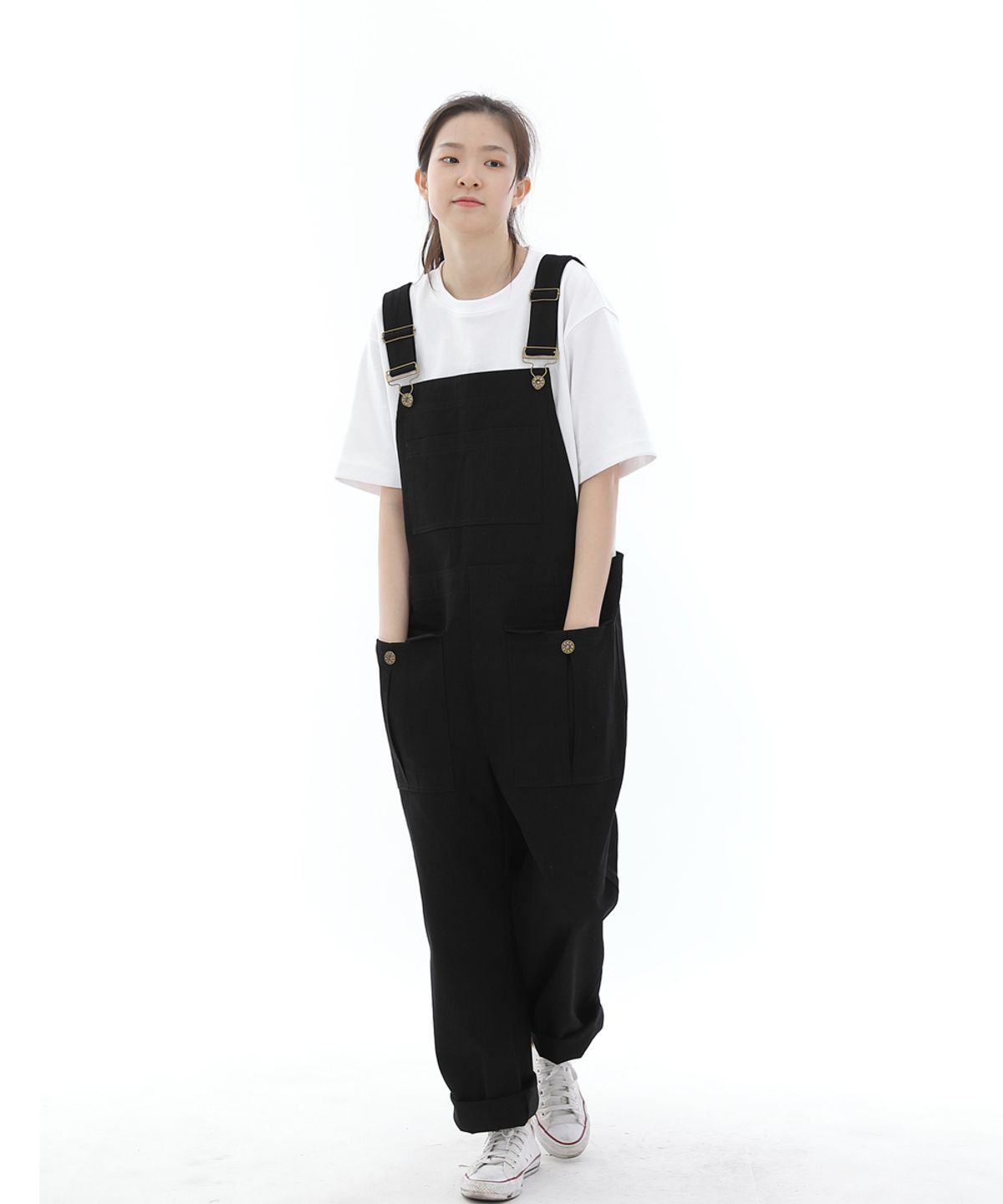 세인트크루(SAINTCREW) 데크 와이드빕 카고포켓 오버롤 WCP-601 블랙