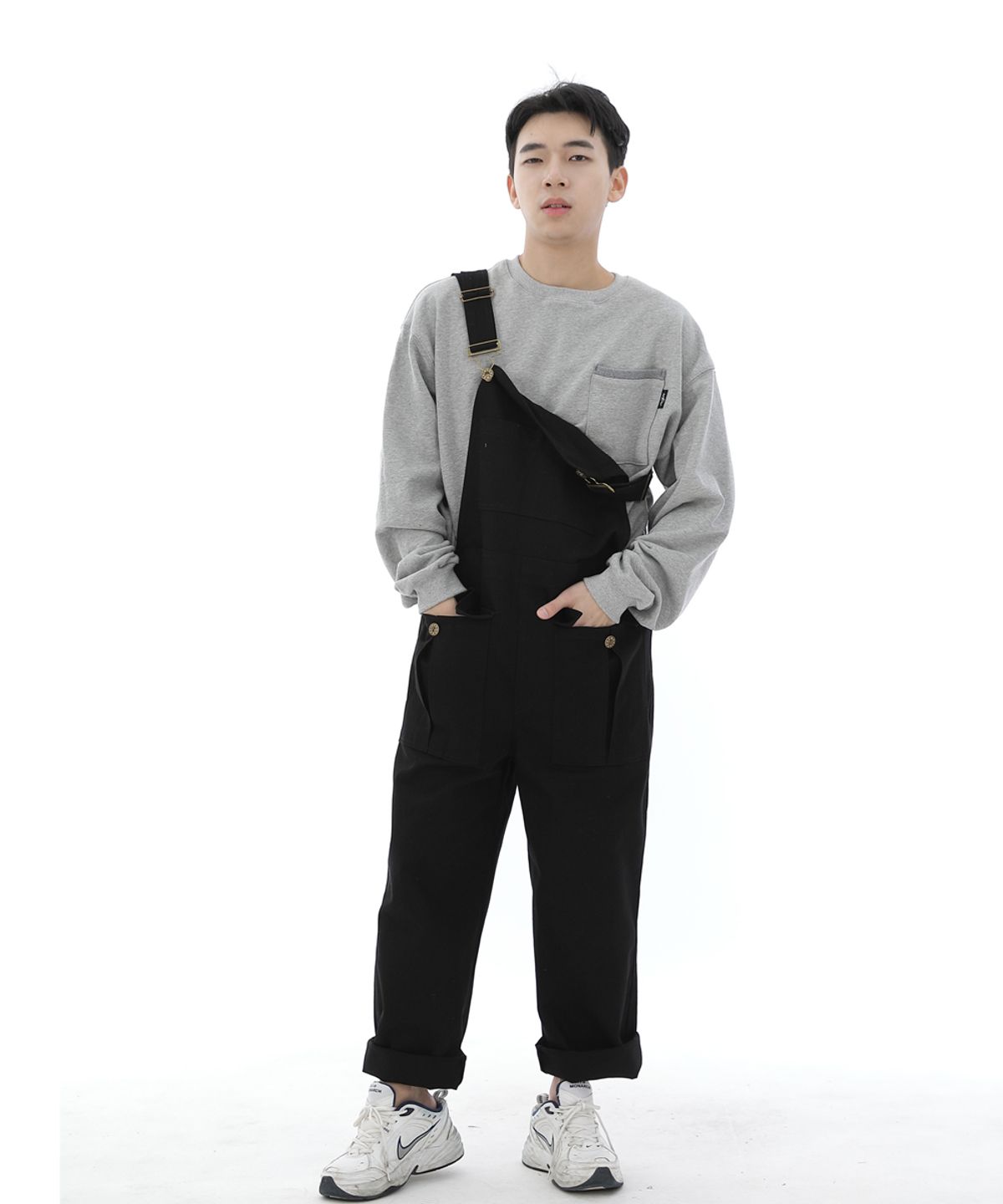 세인트크루(SAINTCREW) 데크 와이드빕 카고포켓 오버롤 WCP-601 블랙
