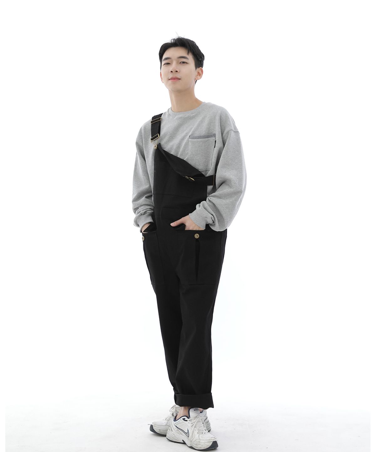 세인트크루(SAINTCREW) 데크 와이드빕 카고포켓 오버롤 WCP-601 블랙