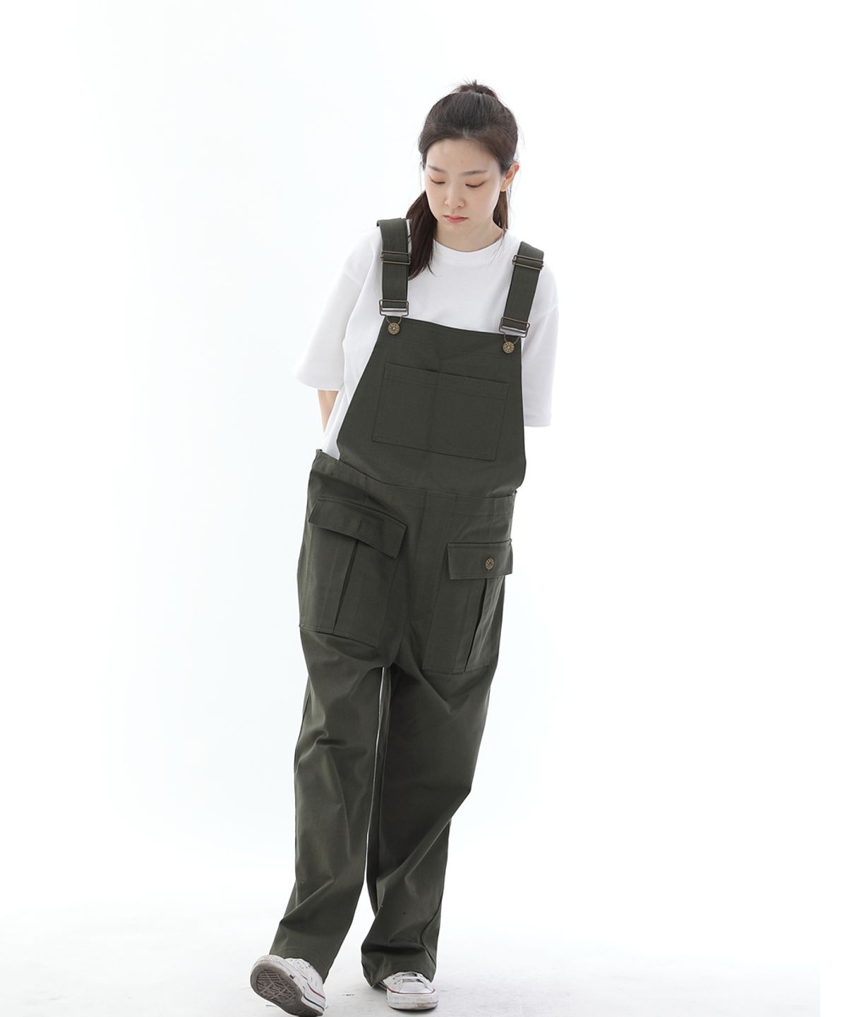 세인트크루(SAINTCREW) 데크 와이드빕 카고포켓 오버롤 WCP-601 카키