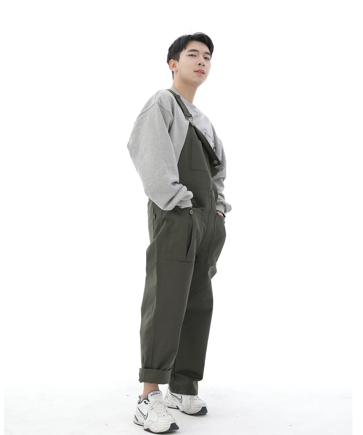 세인트크루(SAINTCREW) 데크 와이드빕 카고포켓 오버롤 WCP-601 카키