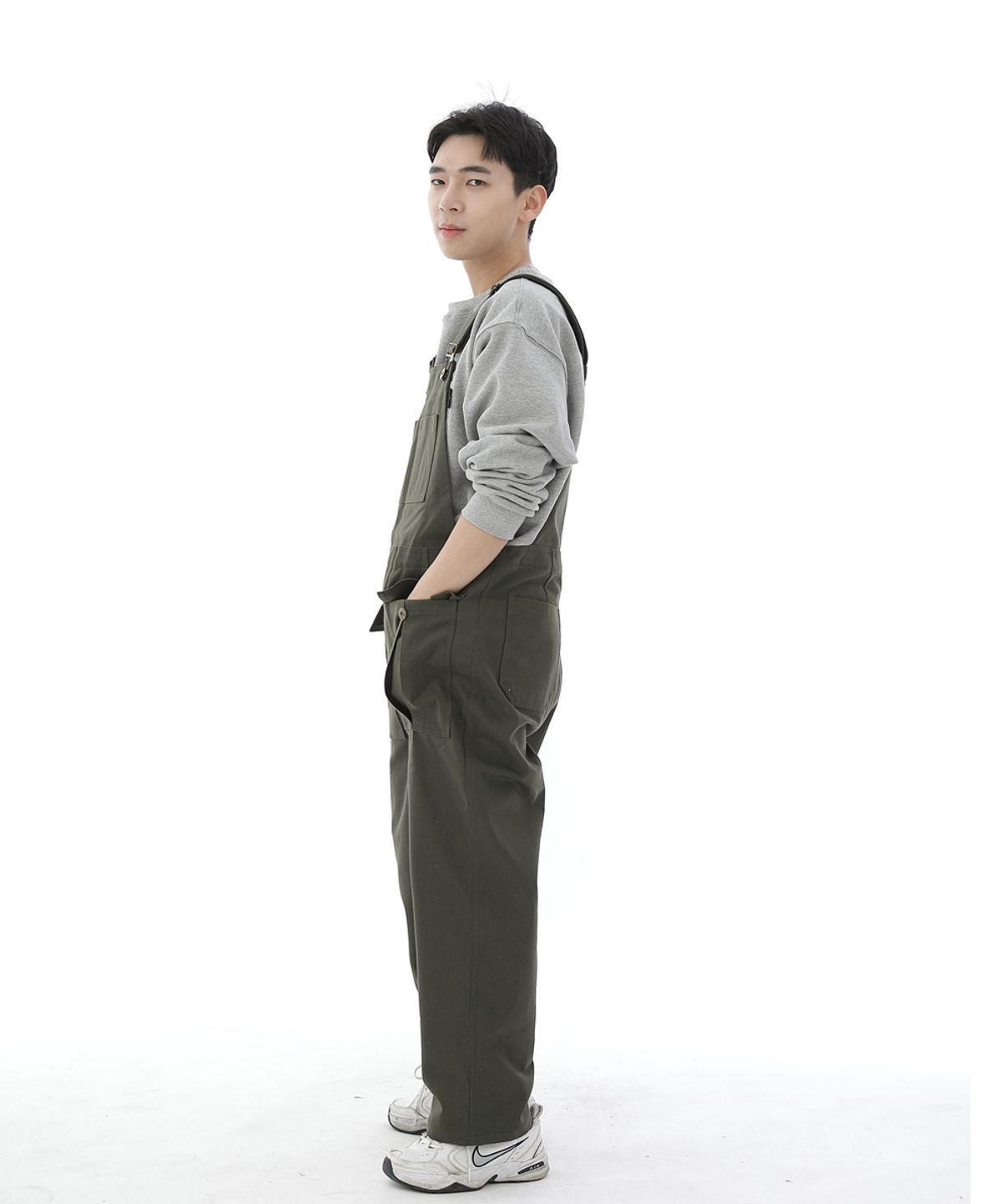 세인트크루(SAINTCREW) 데크 와이드빕 카고포켓 오버롤 WCP-601 카키