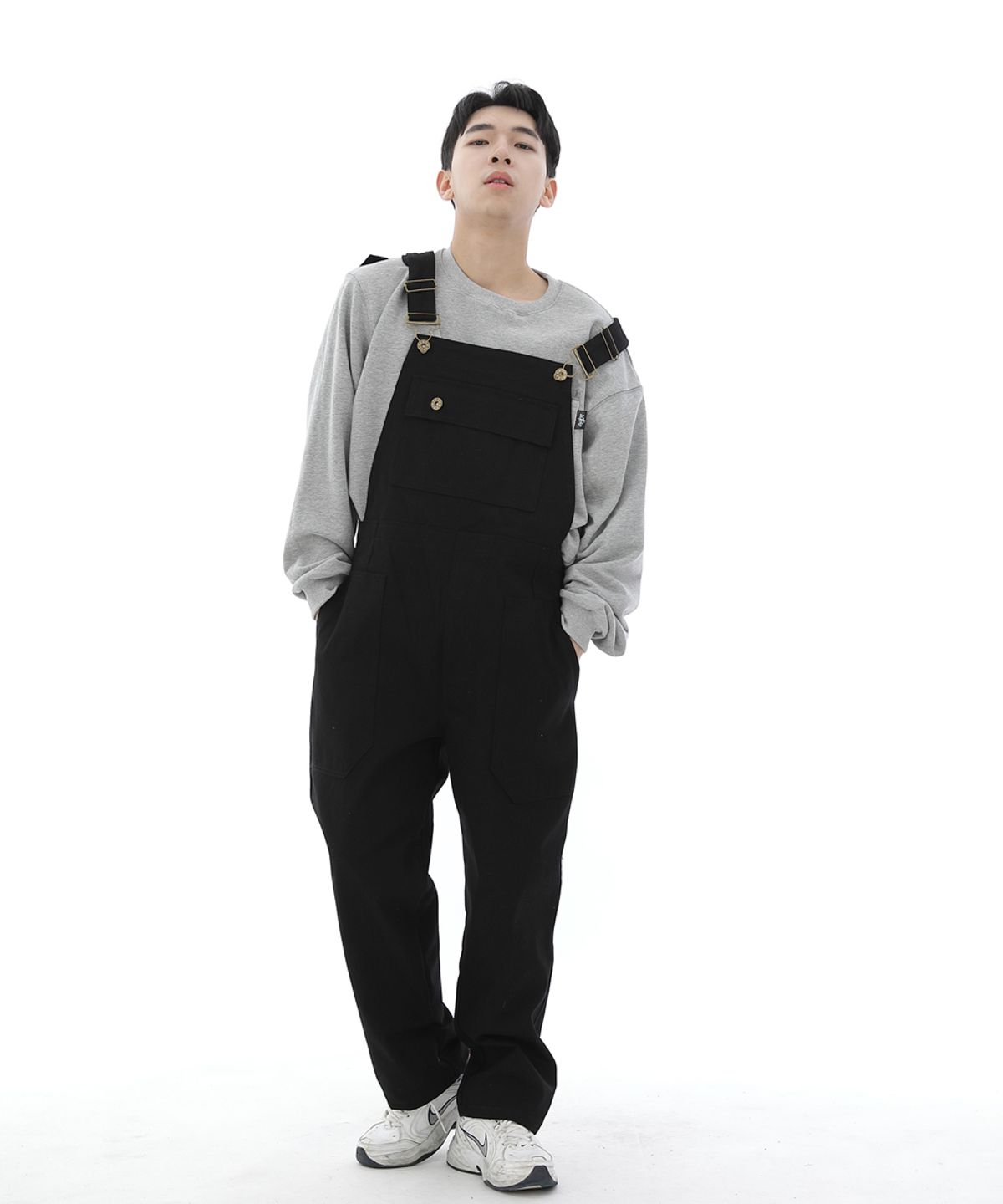 세인트크루(SAINTCREW) 데크 와이드빕 퍼티그 테이퍼드 오버롤 WFT-602 블랙