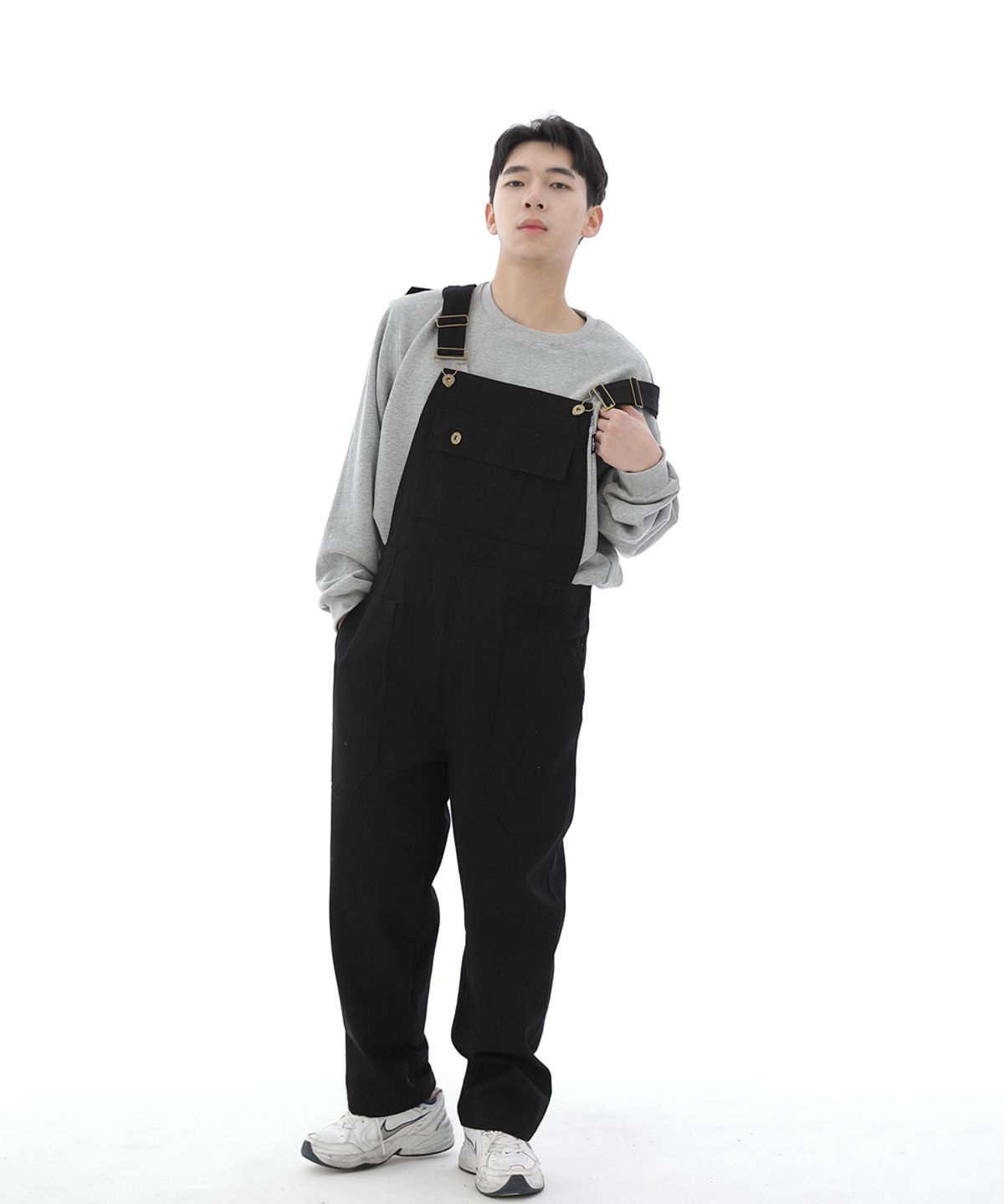 세인트크루(SAINTCREW) 데크 와이드빕 퍼티그 테이퍼드 오버롤 WFT-602 블랙