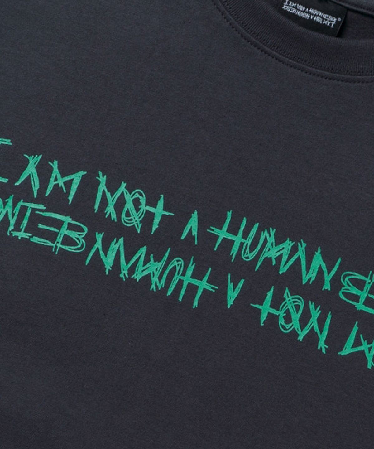 아임낫어휴먼비잉(I AM NOT A HUMAN BEING) BASIC LOGO SHORT SLEEVE T-SHIRT - CHARCOAL GREY
