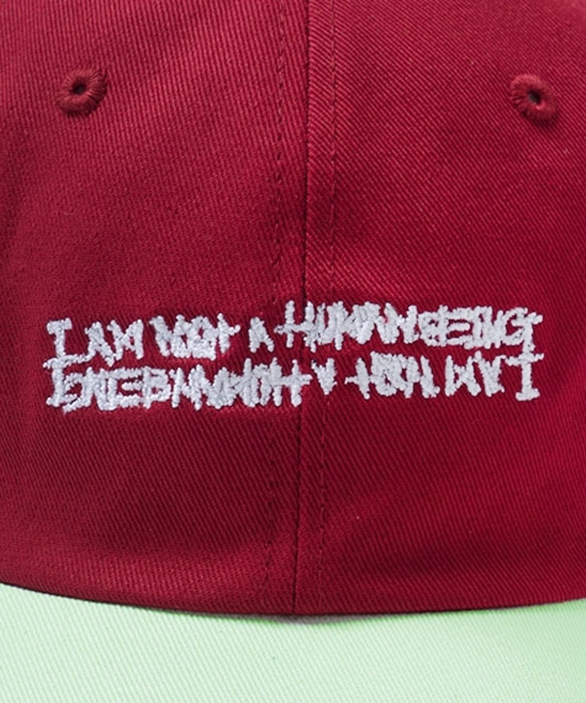 아임낫어휴먼비잉(I AM NOT A HUMAN BEING) BASIC LOGO MULTICOLOR CAP - RED&LIGHT GREEN
