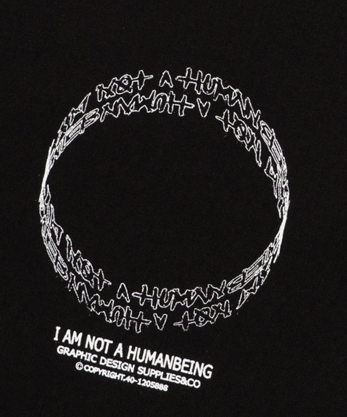 아임낫어휴먼비잉(I AM NOT A HUMAN BEING) CIRCLE LOGO TEE - BLACK