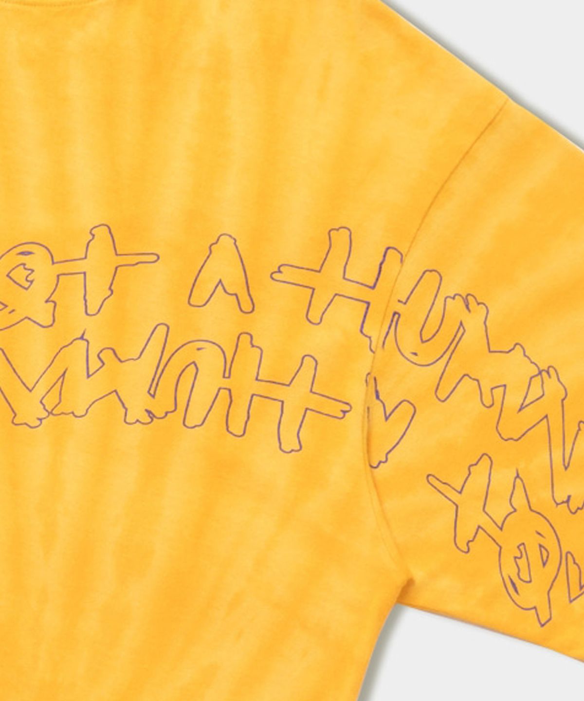 아임낫어휴먼비잉(I AM NOT A HUMAN BEING) WARP LOGO TIE-DYE TEE - YELLOW