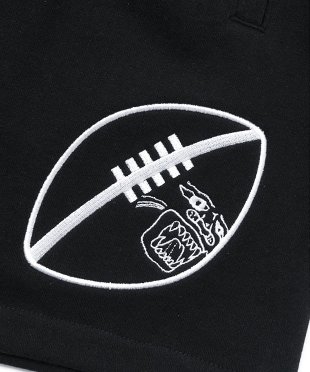 아임낫어휴먼비잉(I AM NOT A HUMAN BEING) RUGBY 1/2 SWEAT SHORTS - BLACK
