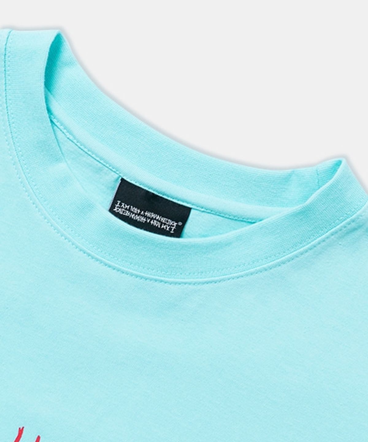 아임낫어휴먼비잉(I AM NOT A HUMAN BEING) BASIC LOGO SHORT SLEEVE T-SHIRT - AQUA