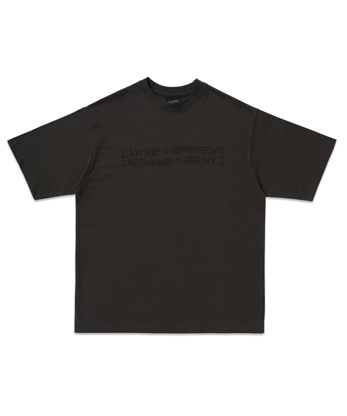 아임낫어휴먼비잉(I AM NOT A HUMAN BEING) BASIC LOGO SHORT SLEEVE T-SHIRT - CHARCOAL