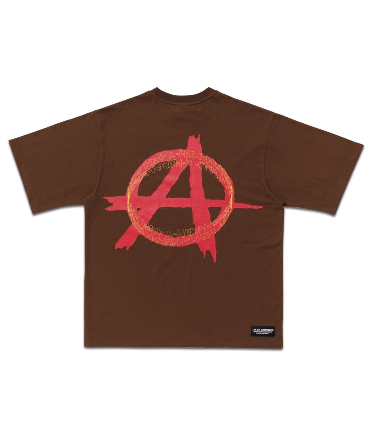 아임낫어휴먼비잉(I AM NOT A HUMAN BEING) PEACE LOGO TEE - BROWN