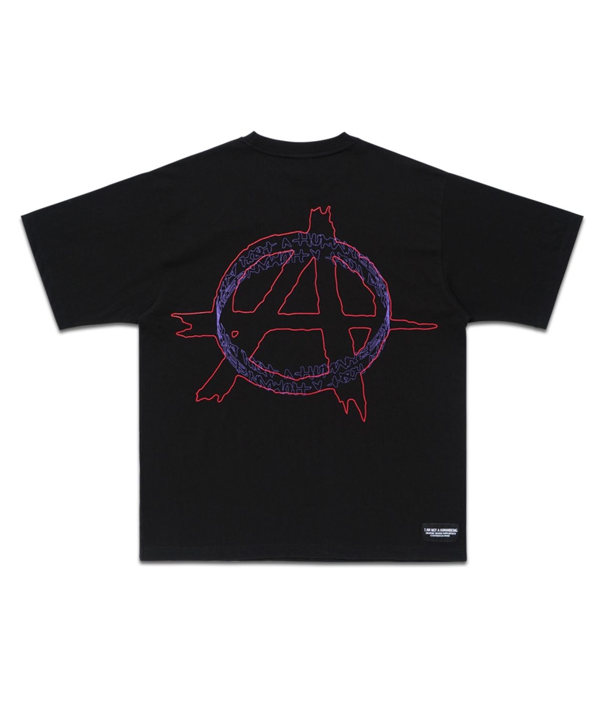아임낫어휴먼비잉(I AM NOT A HUMAN BEING) PEACE LOGO TEE - BLACK