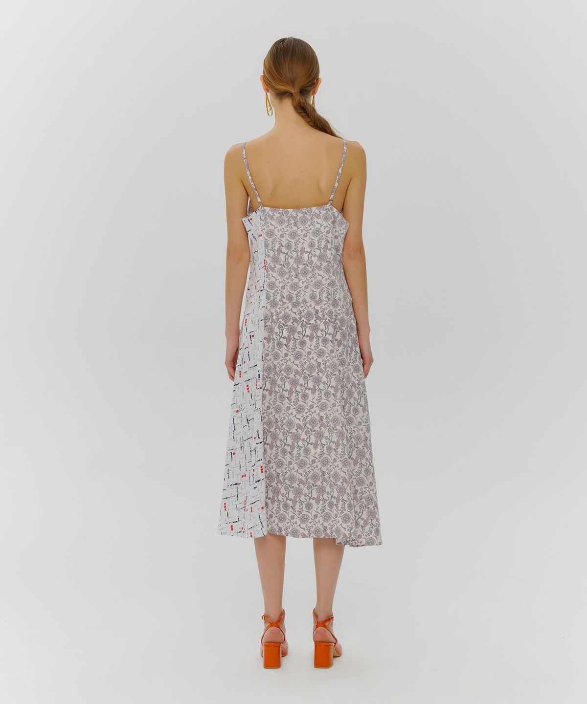 에트몽(ETMON) Slip Pointed Pleats Dress  Purple