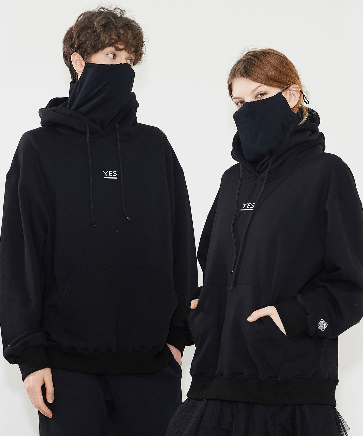 에이오엑스(AOX) YES Mask Hoodie(Oversize fit)마스크후드 Black