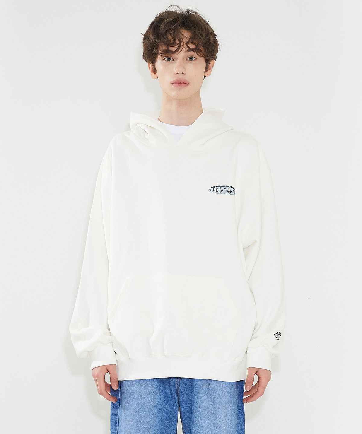 에이오엑스(AOX) Globe Hoodie(Oversize fit) White
