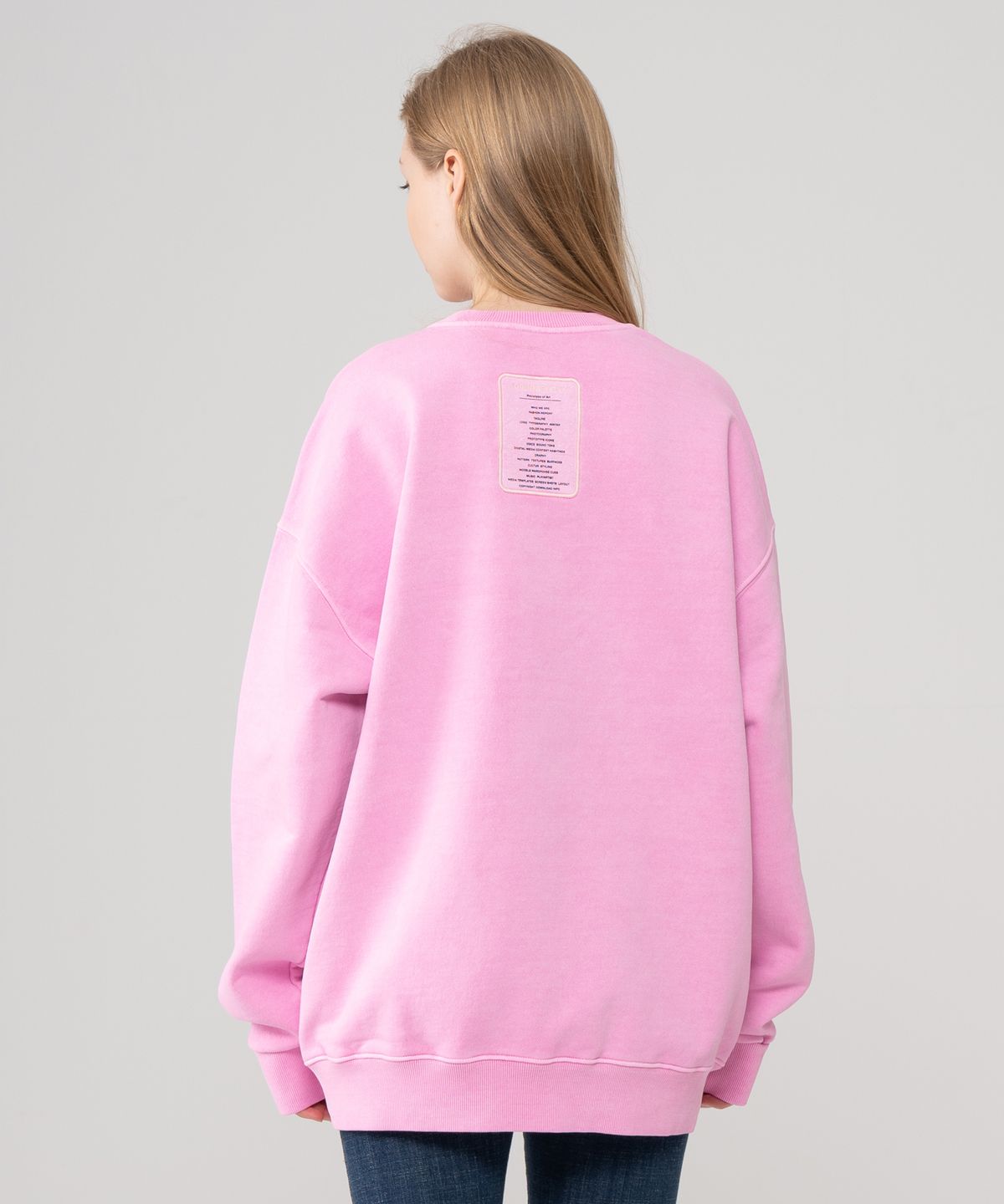 아이코노그라피(ICONOGRAPHY) PIGMENT HEAVY COTTON  LABEL ART  L-PINK
